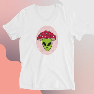 Amanita Alien: Short Sleeve V-Neck T-Shirt