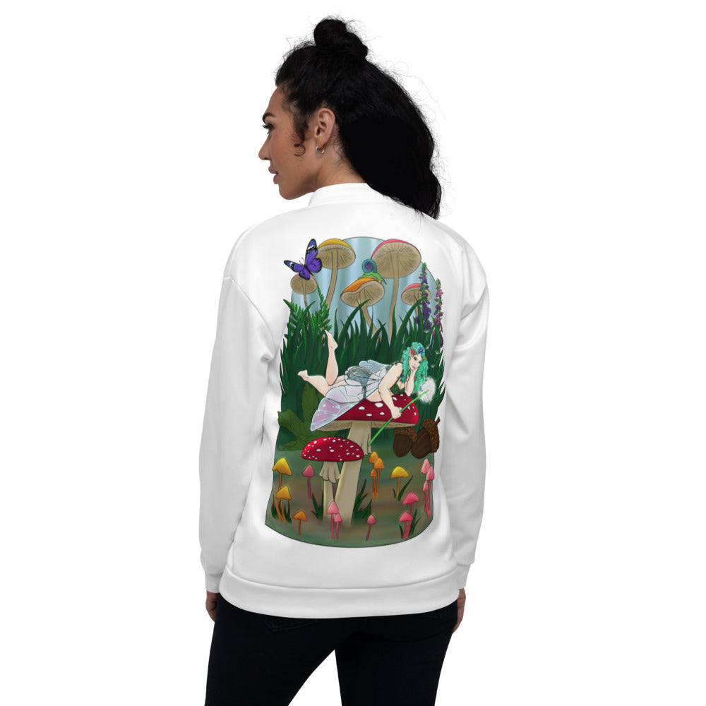 The Sprite- Unisex Bomber Jacket, White