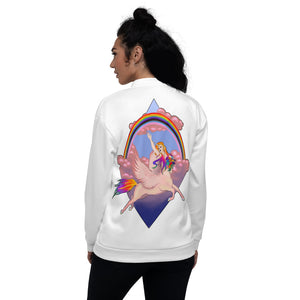 The Prism- Unisex Bomber Jacket, White