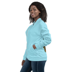 The Sprite- Unisex Bomber Jacket, Aqua